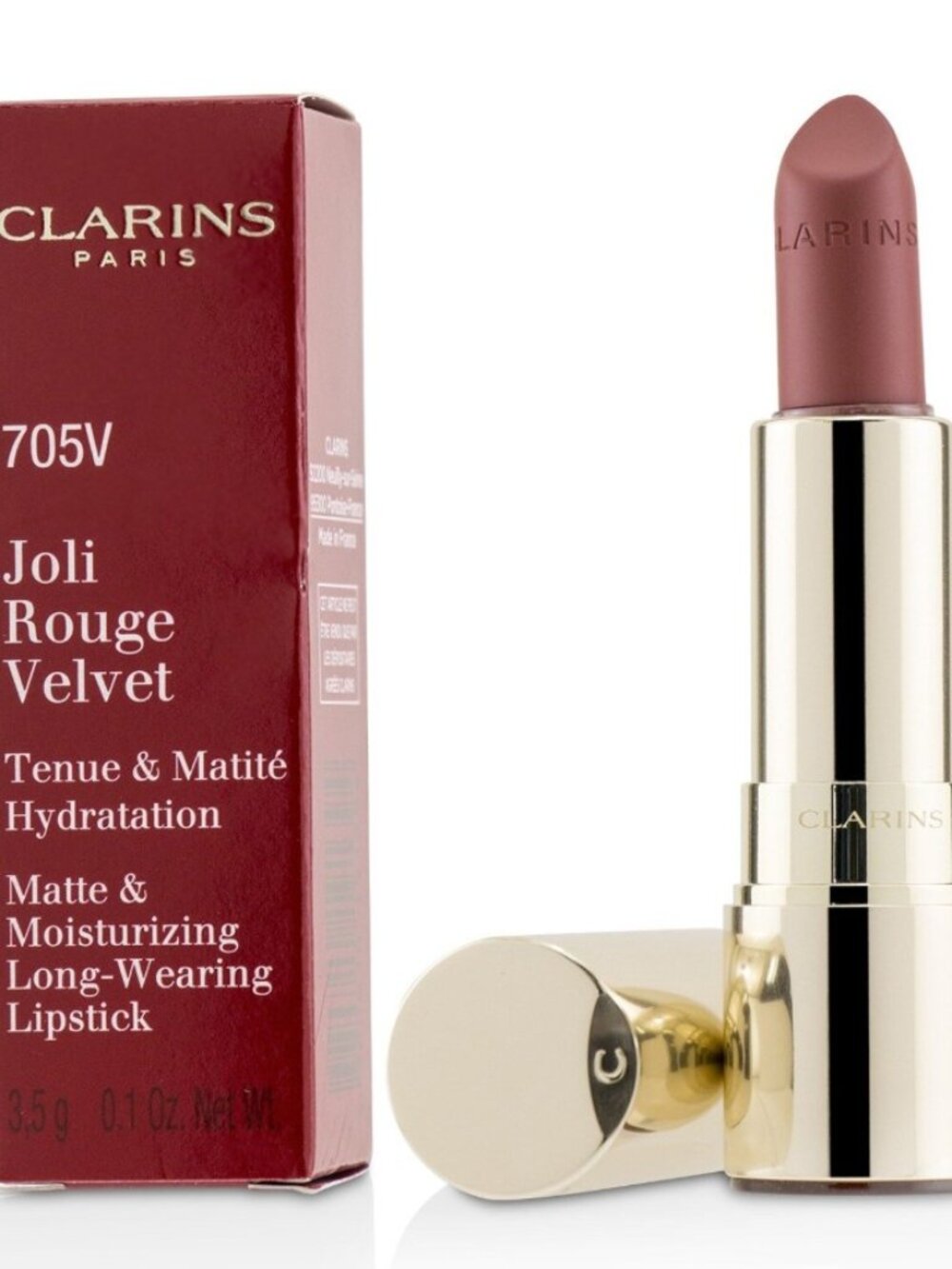 Clarins Joli Rouge Velvet Matte Moisturizing Lipstick 705V SOFT BERRY NIB 3.5g
